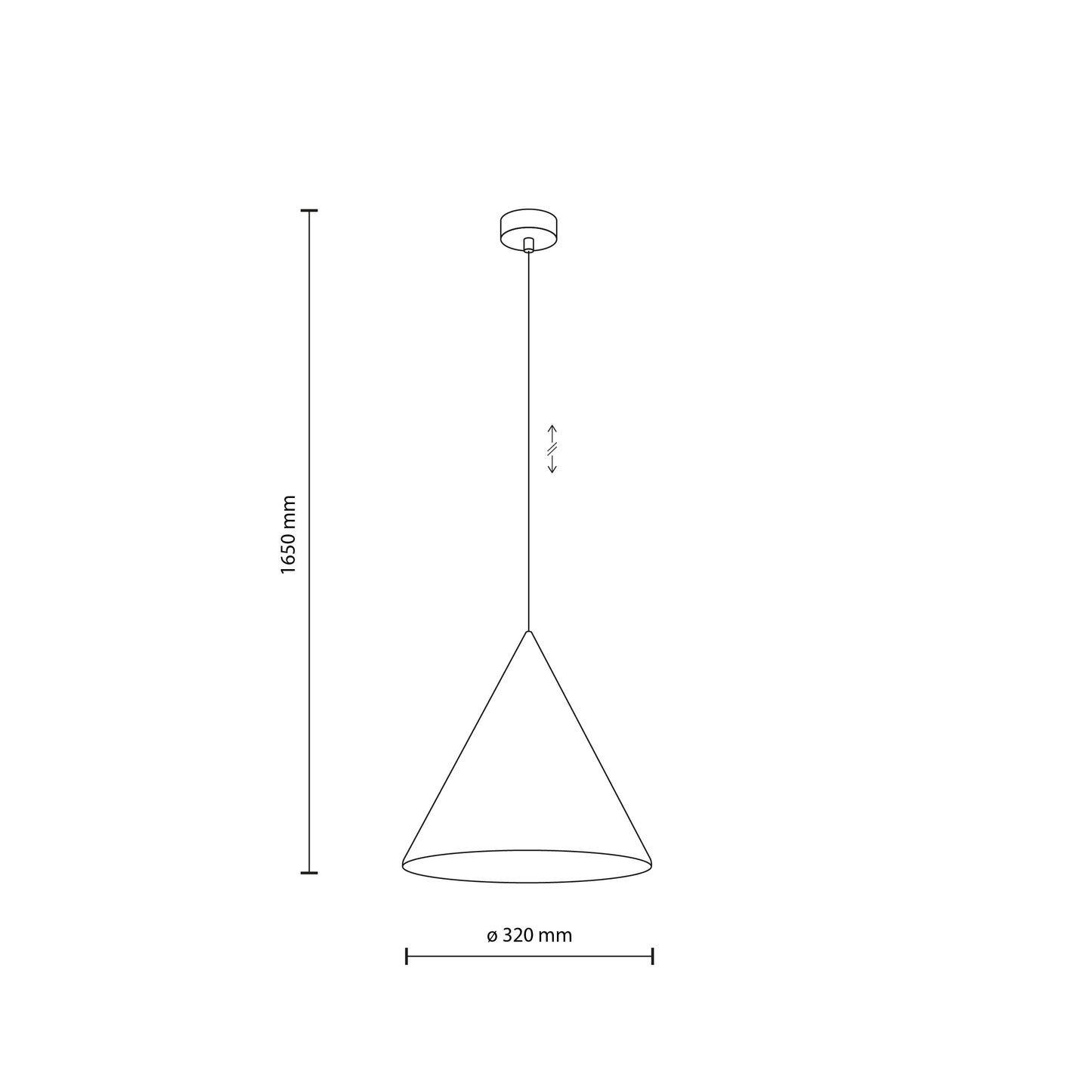 Grande suspension minimaliste moderne beige CONO