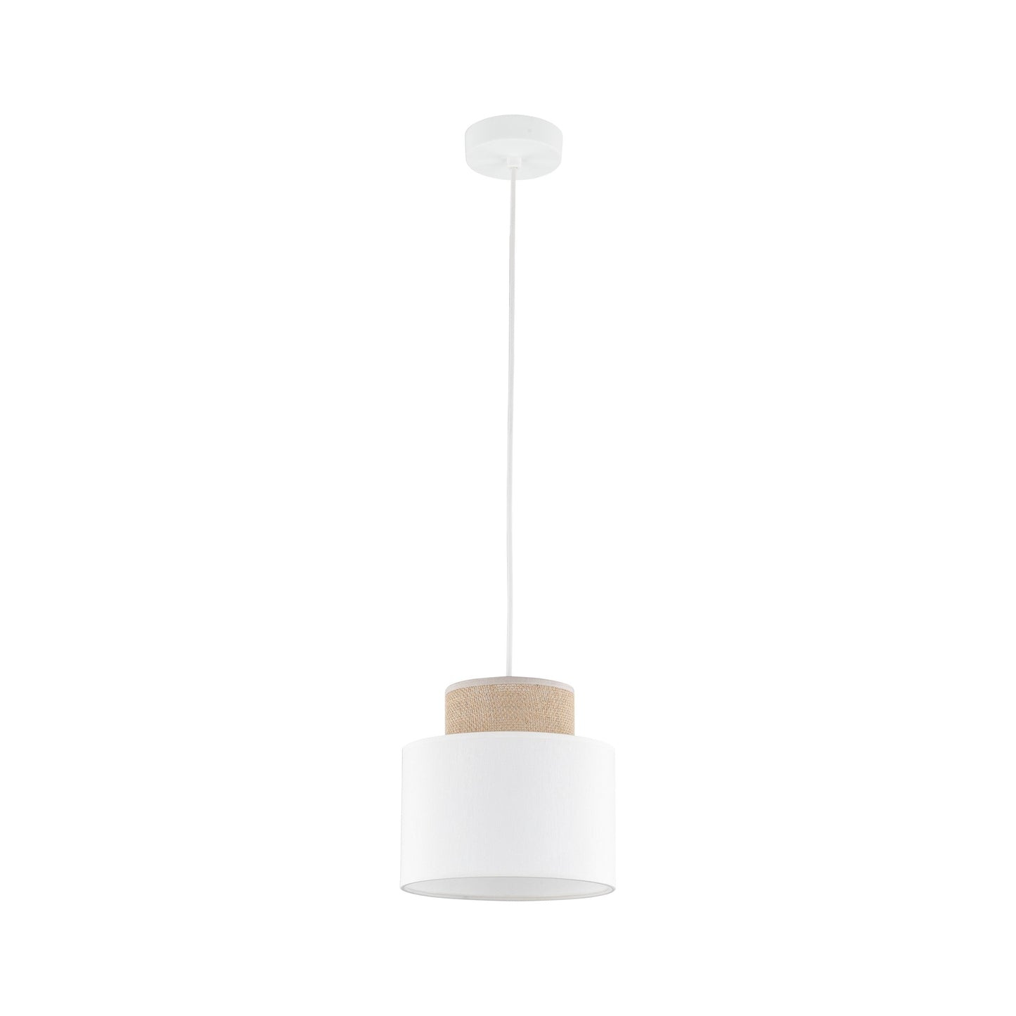 Duo White Jute Scandinavian Pendant Ceiling Light for Kitchen Island, Dining Room & Natural Interiors LumoCrafts
