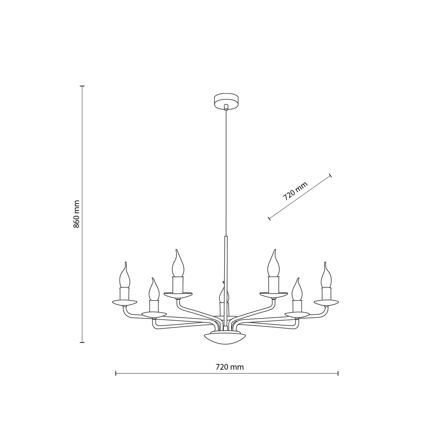 Limal chandelier dimensions