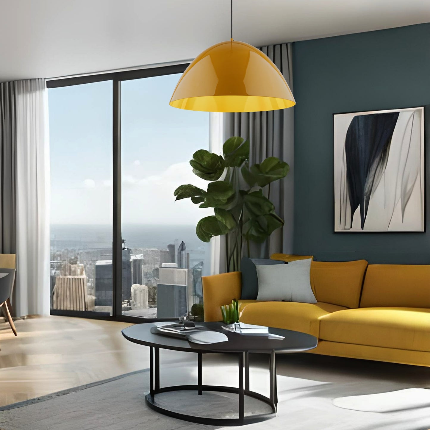 Suspension FARO Ocre Mid-Century Modern L