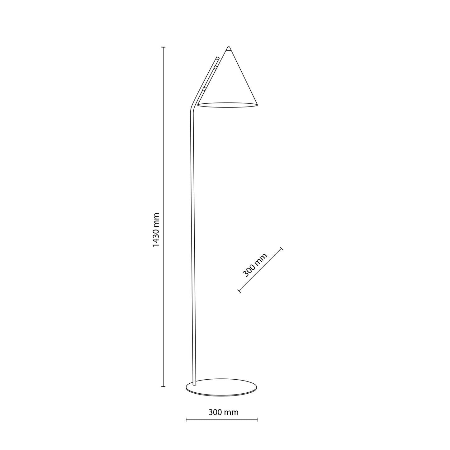 Lampadaire minimaliste moderne noir CONO