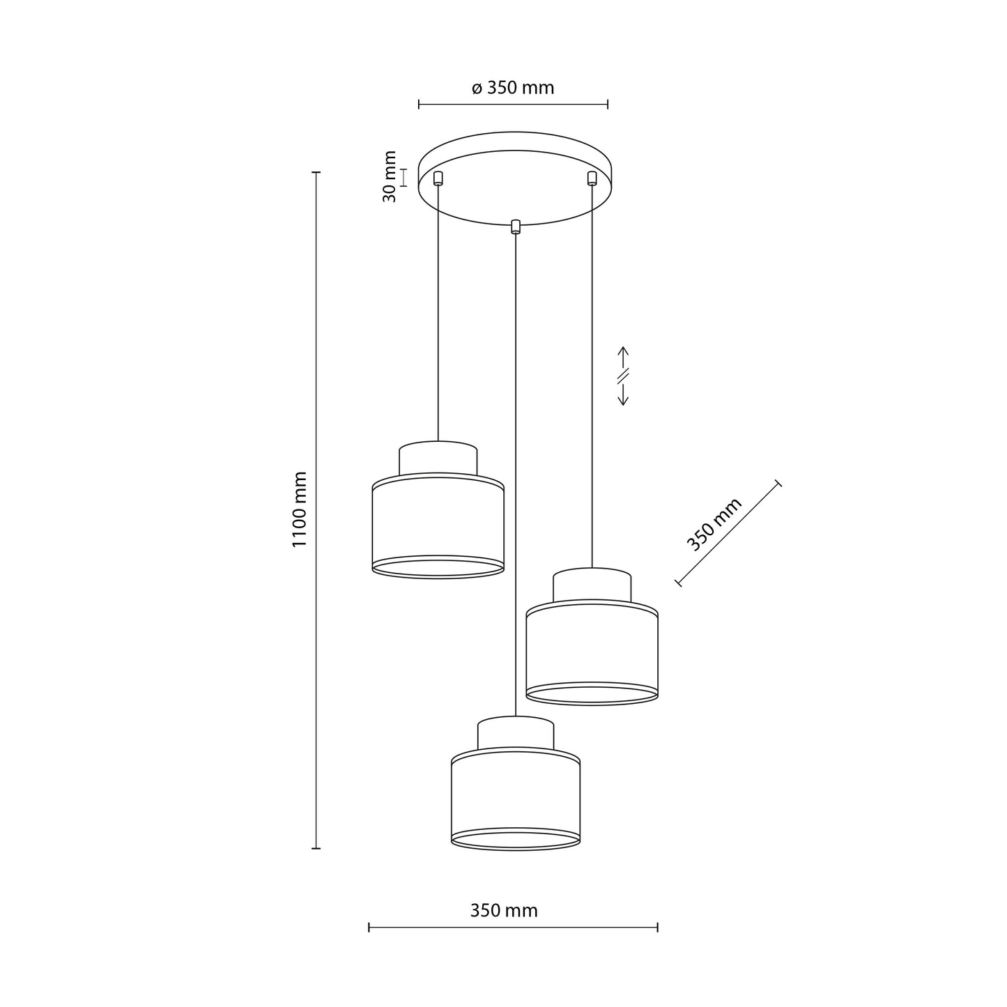 Suspension DUO en jute blanc naturel 3