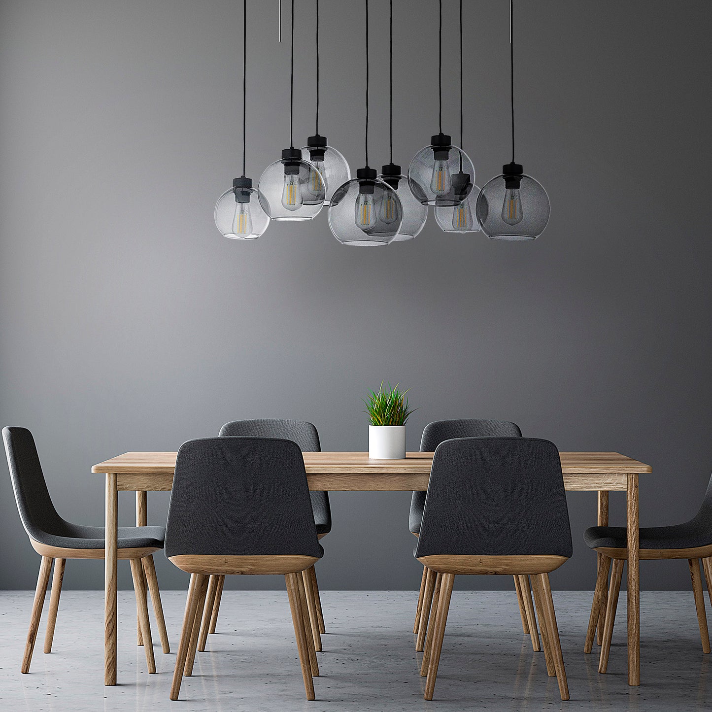 Suspension scandinave CUBUS en verre graphite 8
