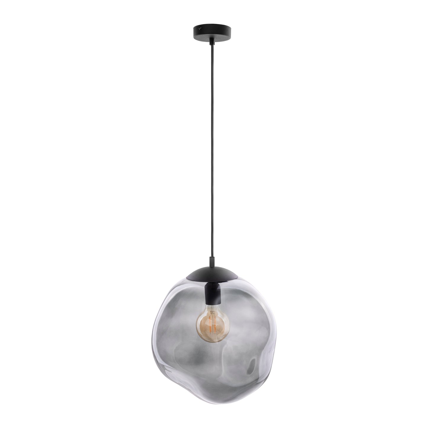 Grande suspension en verre graphite SOL