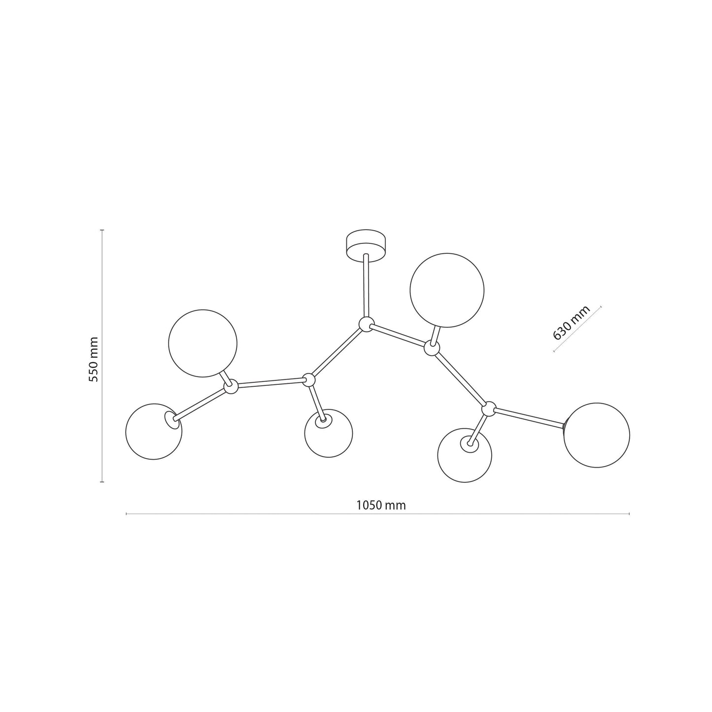 FAIRY Black Scandinavian Ceiling Lamp 6 Lumocrafts