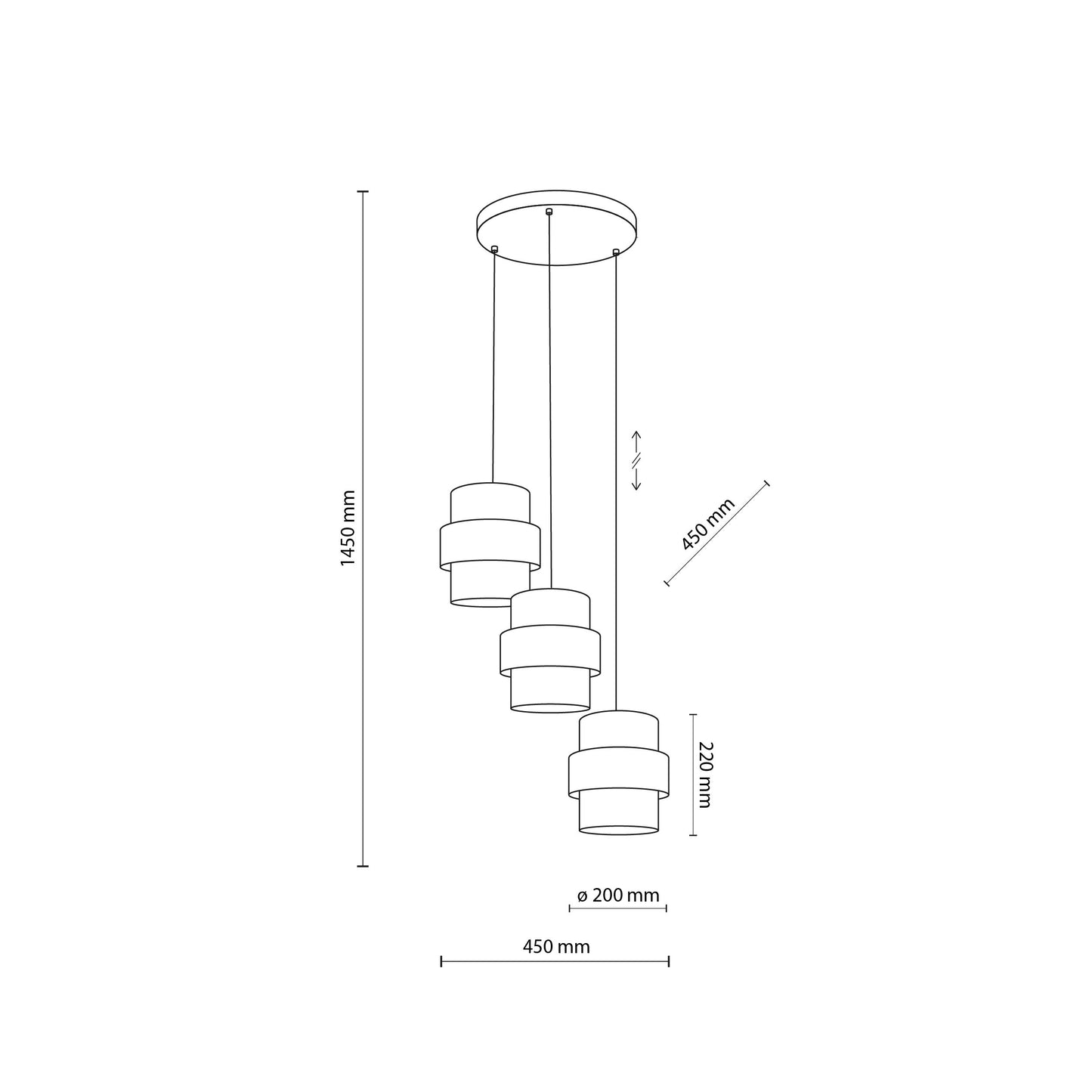 Suspension CALISTO JUTE Naturelle 3