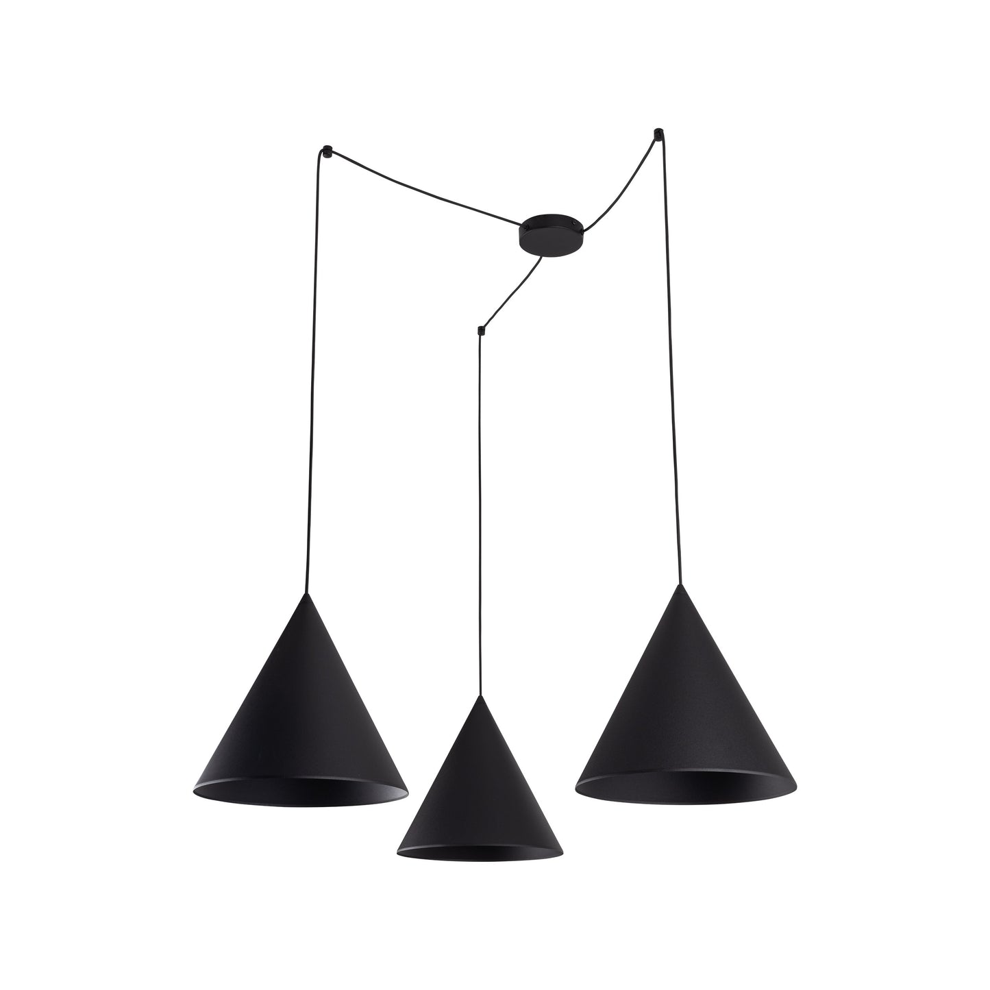 Suspension minimaliste moderne noire CONO 3