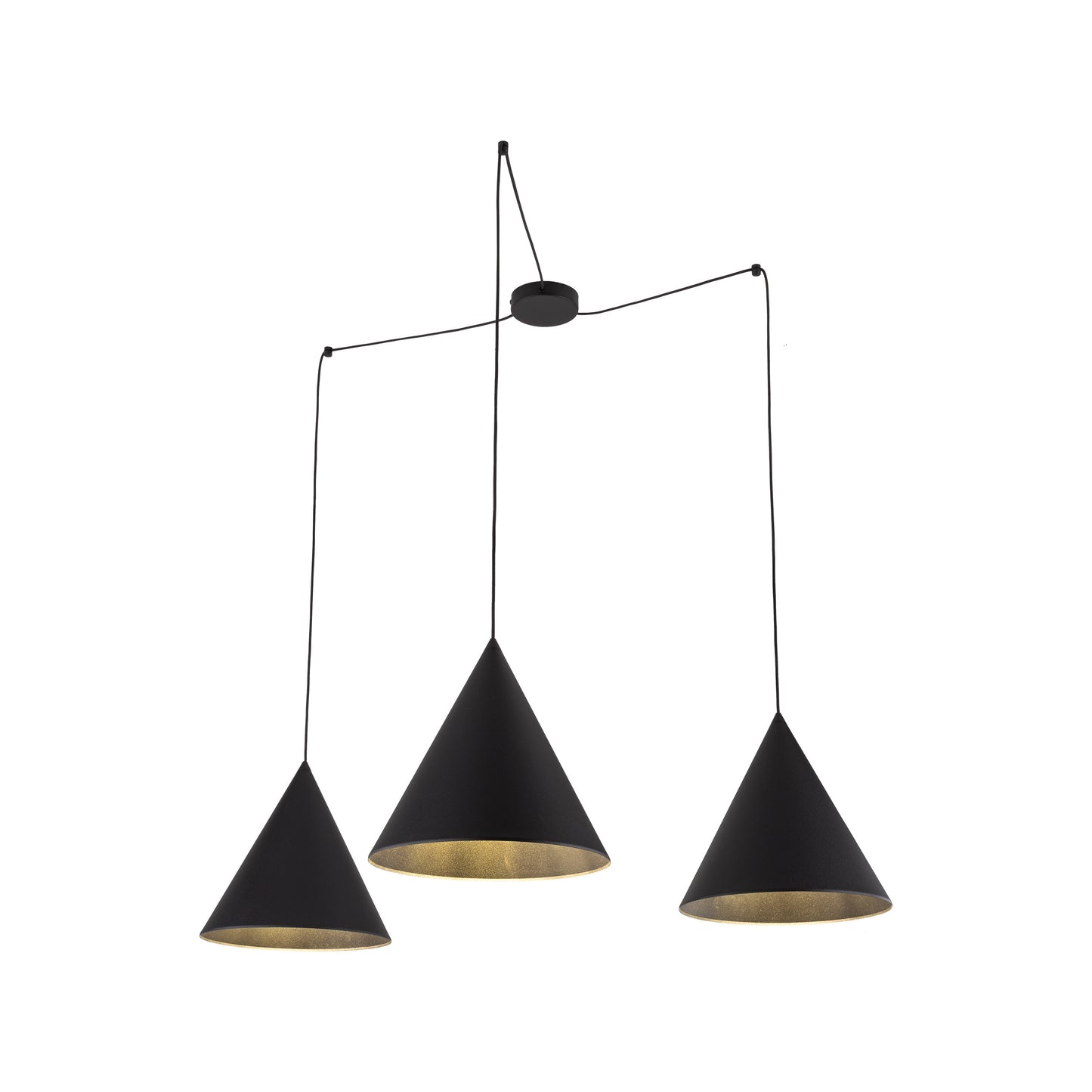Suspension minimaliste moderne noire CONO 3