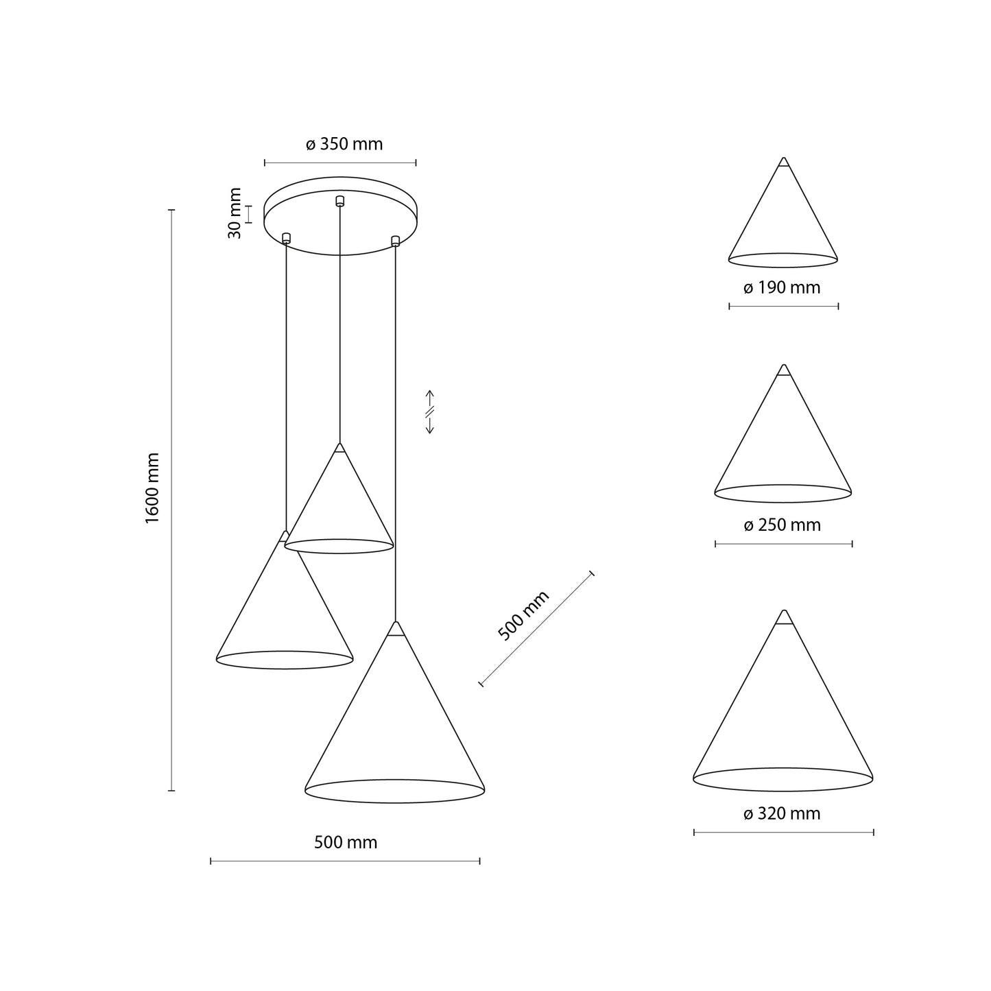 Suspension CONO Mix moderne et minimaliste 3