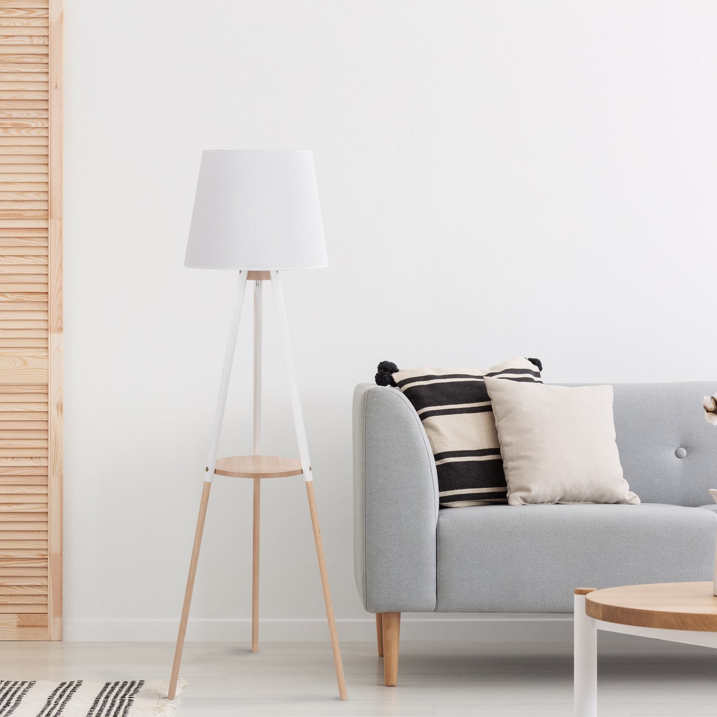 Lampadaire de table à plateau blanc VAIO