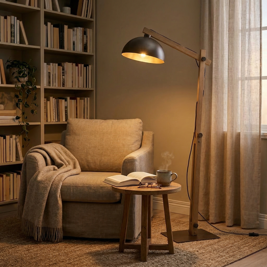 Oslo Brown Scandinavian Minimalist Floor Lamp for Living Room, Bedroom & Modern Interior Lighting LumoCrafts