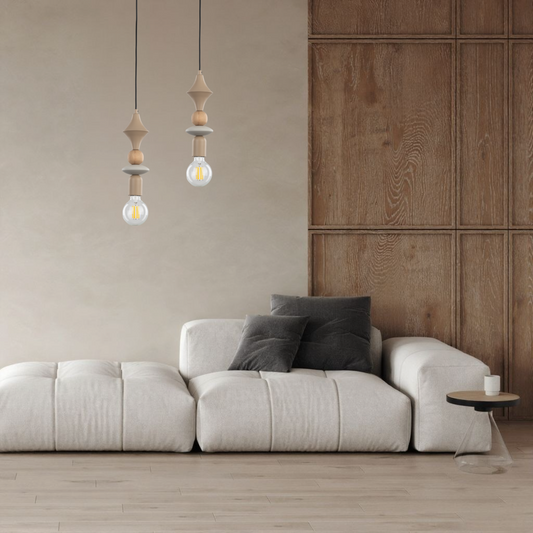 TOWER Beige Scandinavian Pendant Lamp LumoCrafts