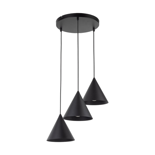 Suspension minimaliste moderne noire CONO 3