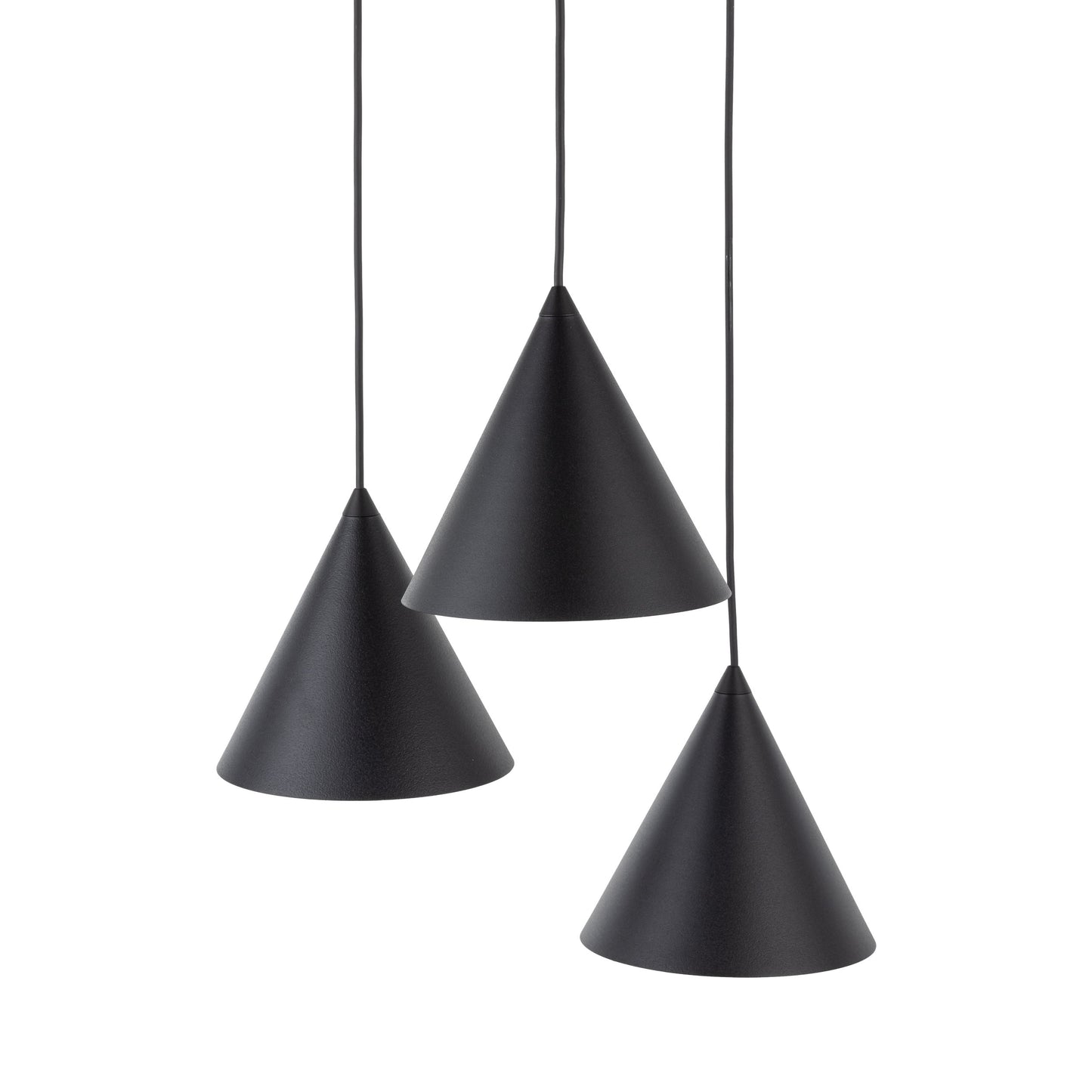 Suspension minimaliste moderne noire CONO 3