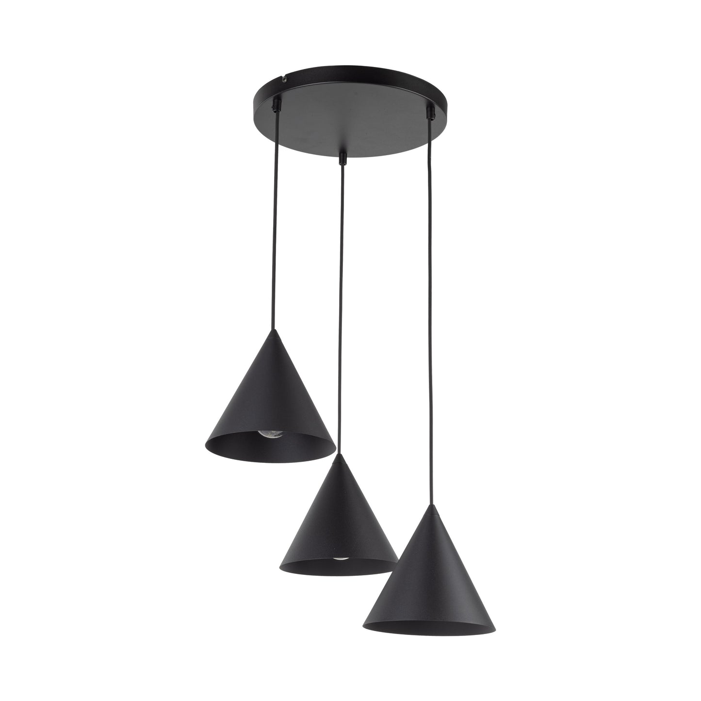 Suspension minimaliste moderne noire CONO 3