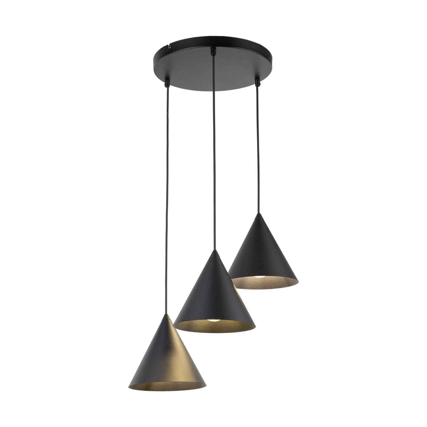 Suspension minimaliste moderne noire CONO 3