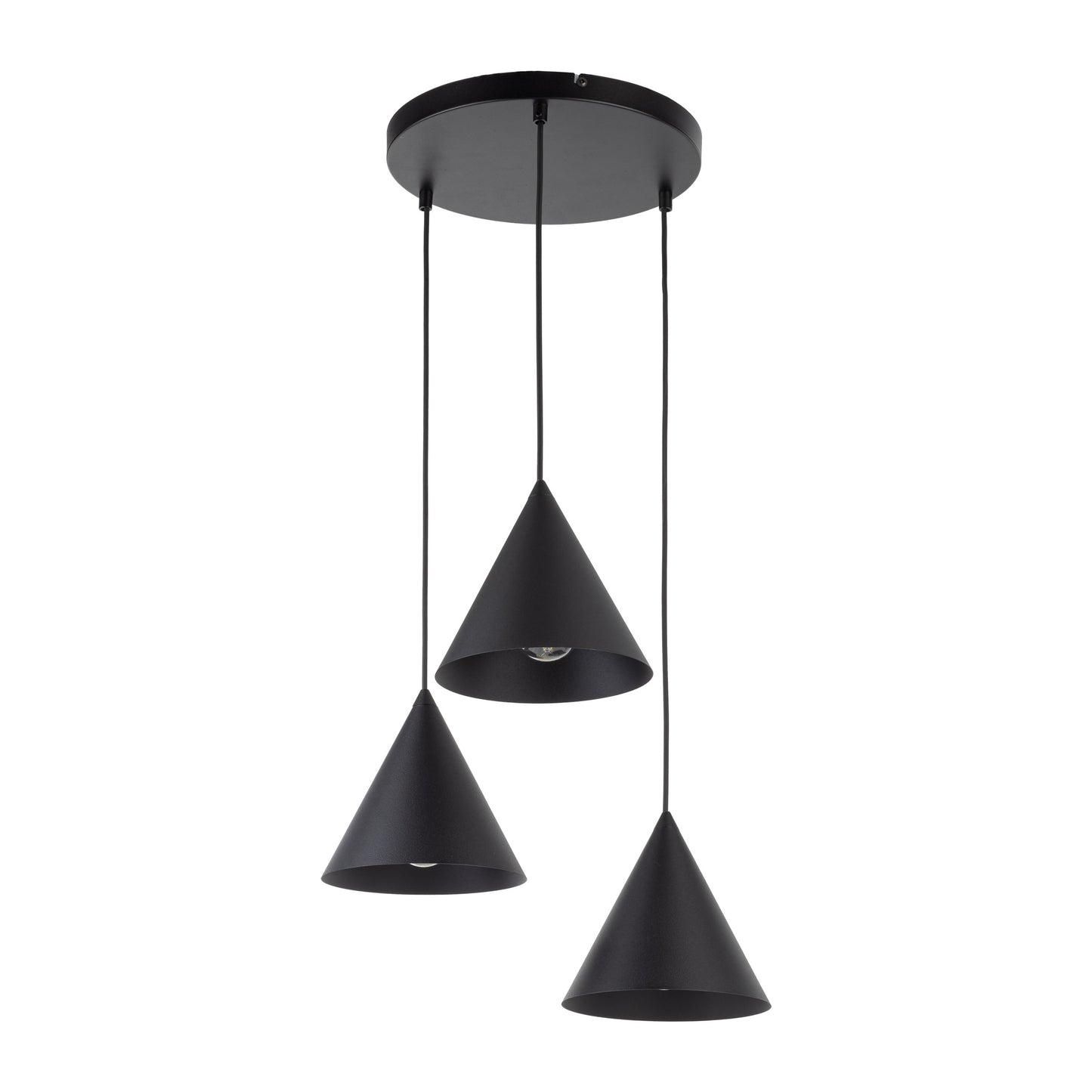 Suspension minimaliste moderne noire CONO 3