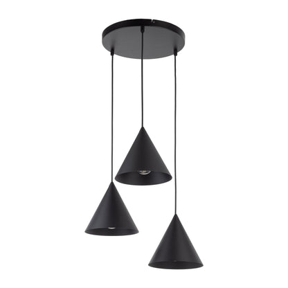 Suspension minimaliste moderne noire CONO 3