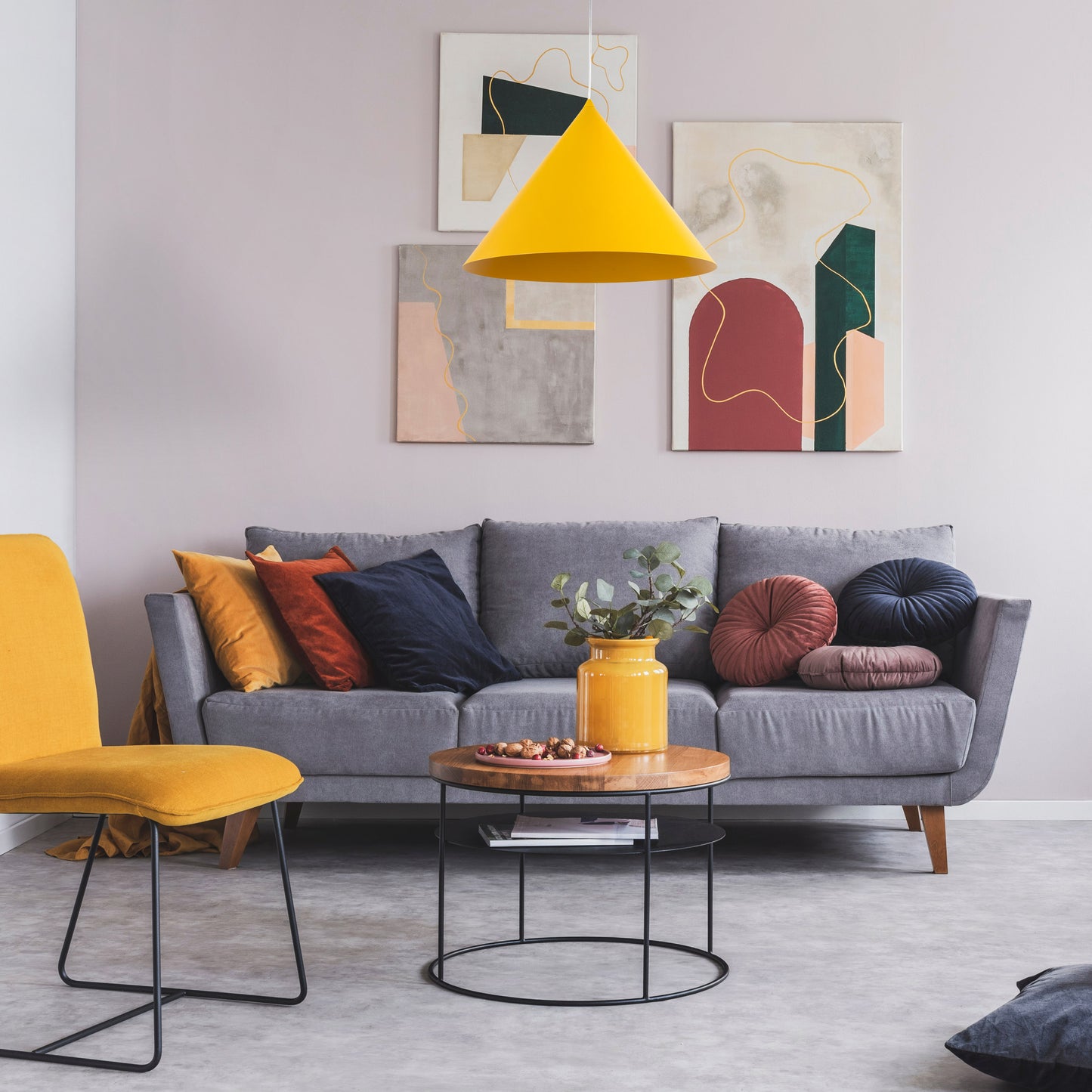 CONO Yellow  Extra Large Modern Minimalist Pendant Light