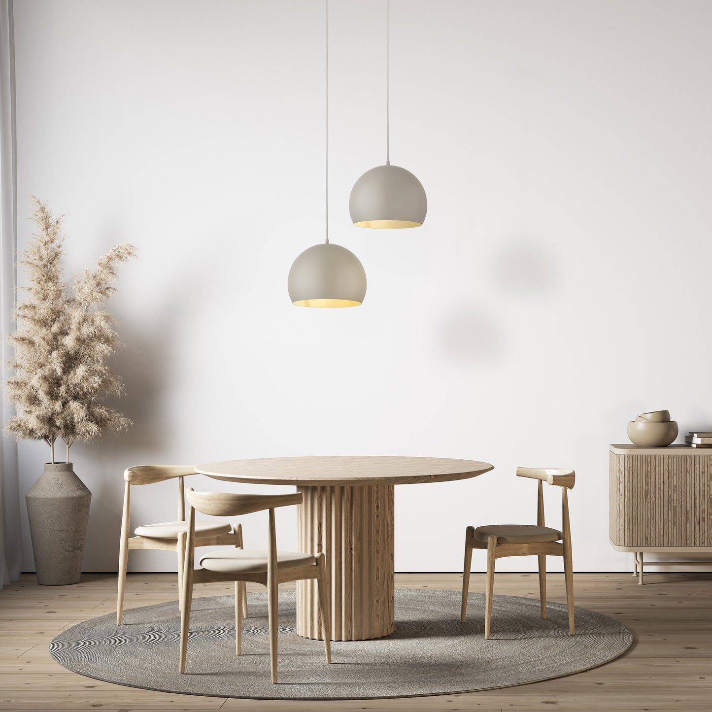 ZOE Beige Mid-Century Modern Pendant Light