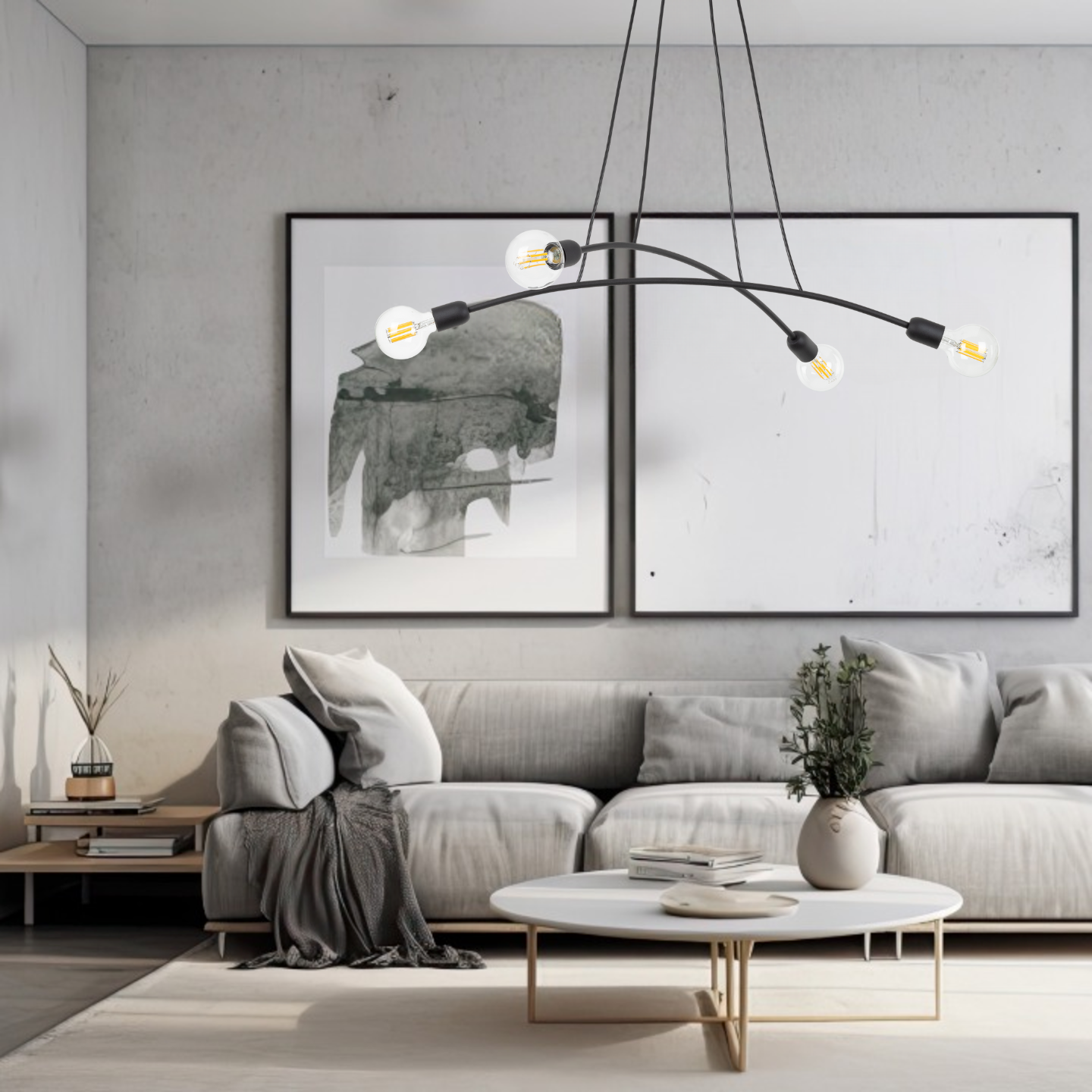 Suspension minimaliste noire HELIX 4
