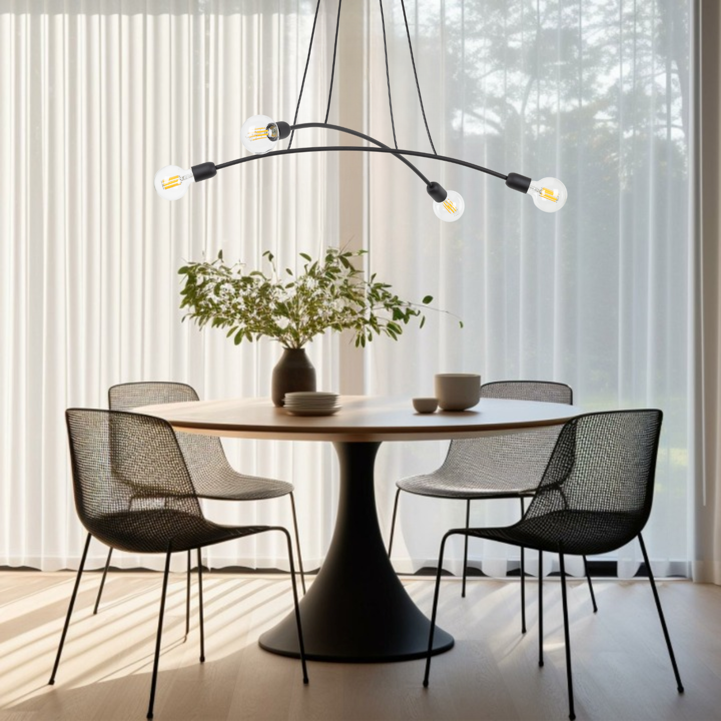 Suspension minimaliste noire HELIX 4