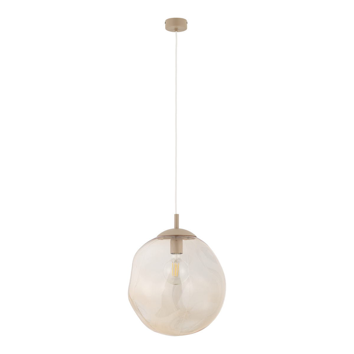 LAVA Cognac Sculptural Glass Pendant Light for Kitchen Island, Dining Room & Entryway