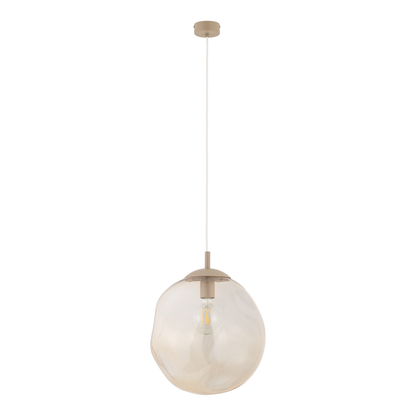 LAVA Cognac Sculptural Glass Pendant Light for Kitchen Island, Dining Room & Entryway