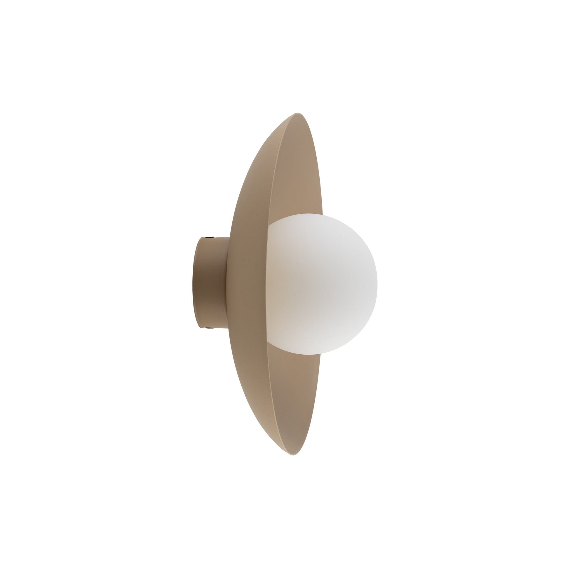 SLATE wall sconce in sabbia beige with a smooth opal glass shade