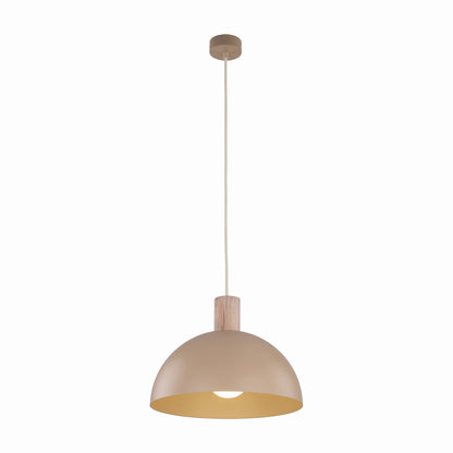 OSLO beige pendant lit, soft light over a counter
