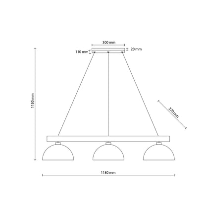 OSLO Beige Scandinavian Pendant Light 3
