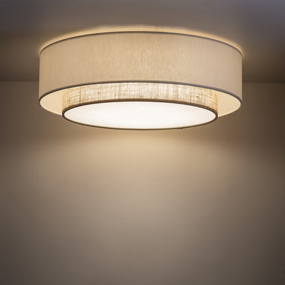 CALISTO JUTE Scandinavian Flush Mount Ceiling Light for Bedroom, Hallway & Living Room LumoCrafts