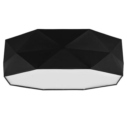 KANTOOR black linen origami flush mount ceiling light, 20.47 inches across with folded geometric panels
