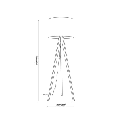 GRAND Pine White Mid-Century Modern Floor Lamp