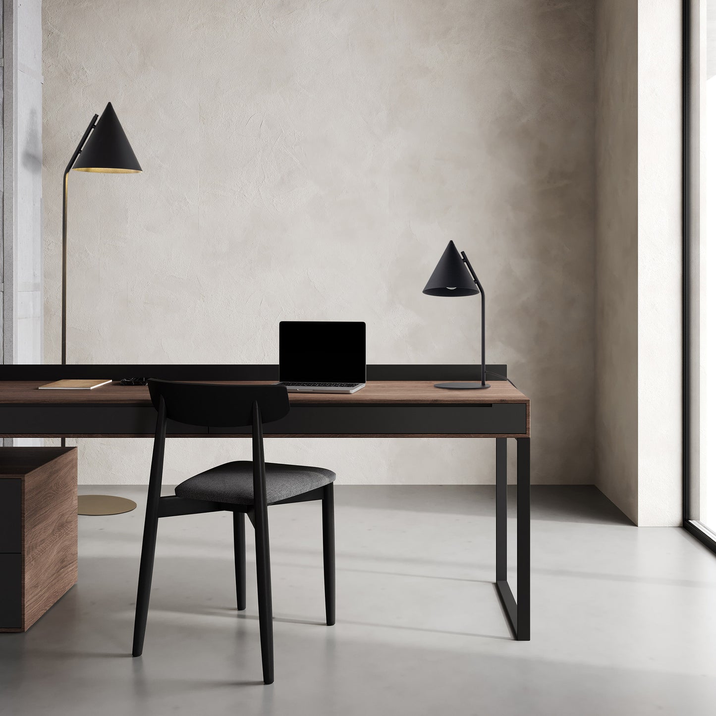 Lampe de nuit minimaliste moderne noire CONO
