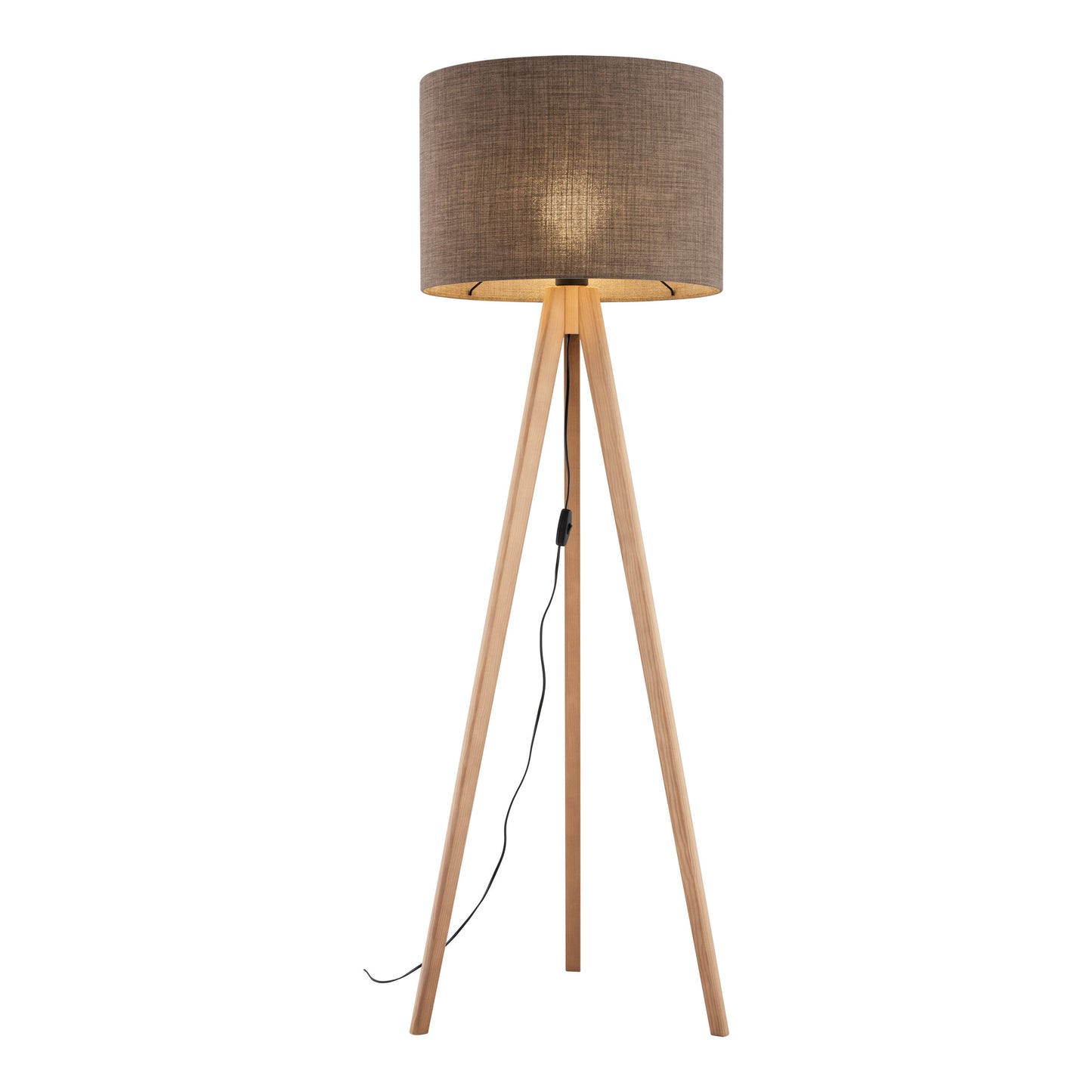 GRAND Pine Brown Mid-Century Modern Floor Lamp