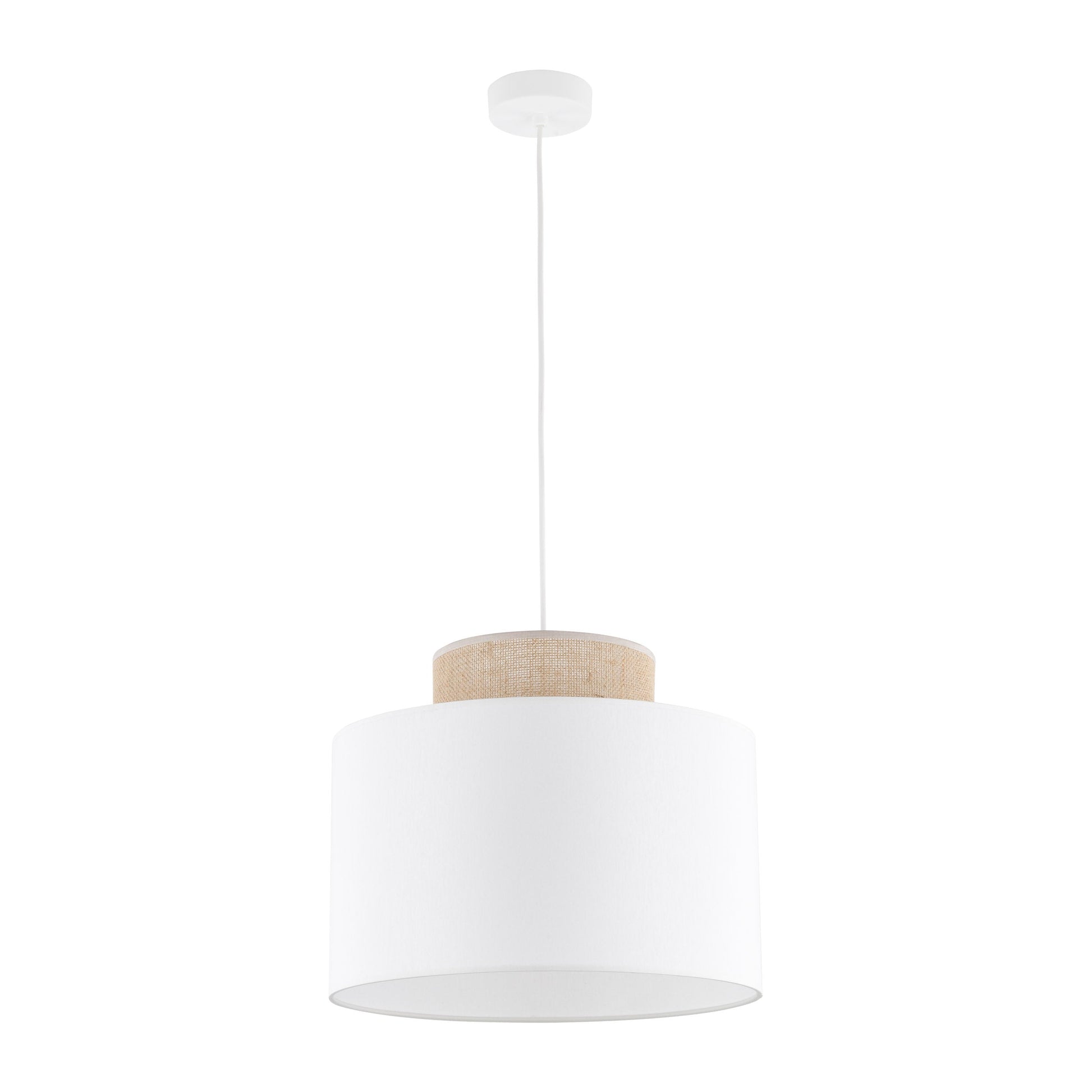 Duo White Jute Scandinavian Pendant Ceiling Light for Kitchen Island, Dining Room & Natural Interiors LumoCrafts