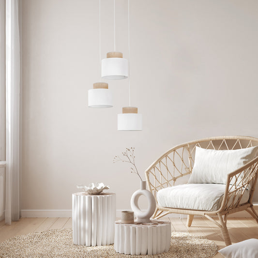 Suspension DUO en jute blanc naturel 3