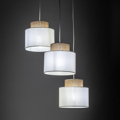 Suspension DUO en jute blanc naturel 3