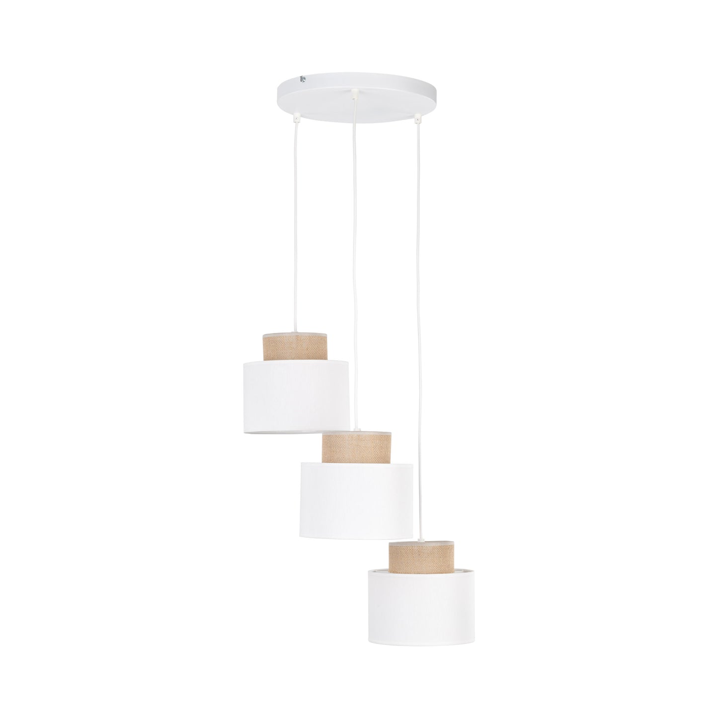 Suspension DUO en jute blanc naturel 3