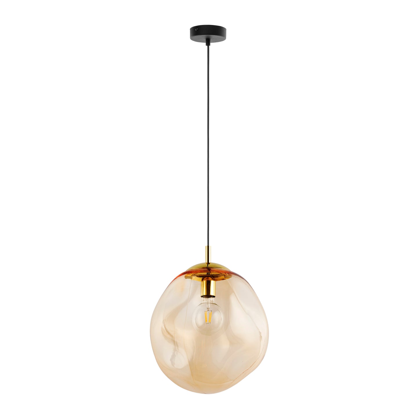 Grande suspension en verre ambré SOL