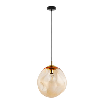 Grande suspension en verre ambré SOL