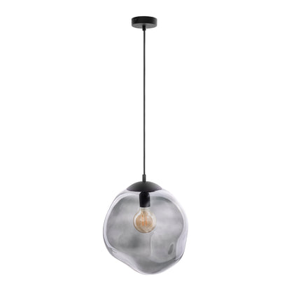 Grande suspension en verre graphite SOL