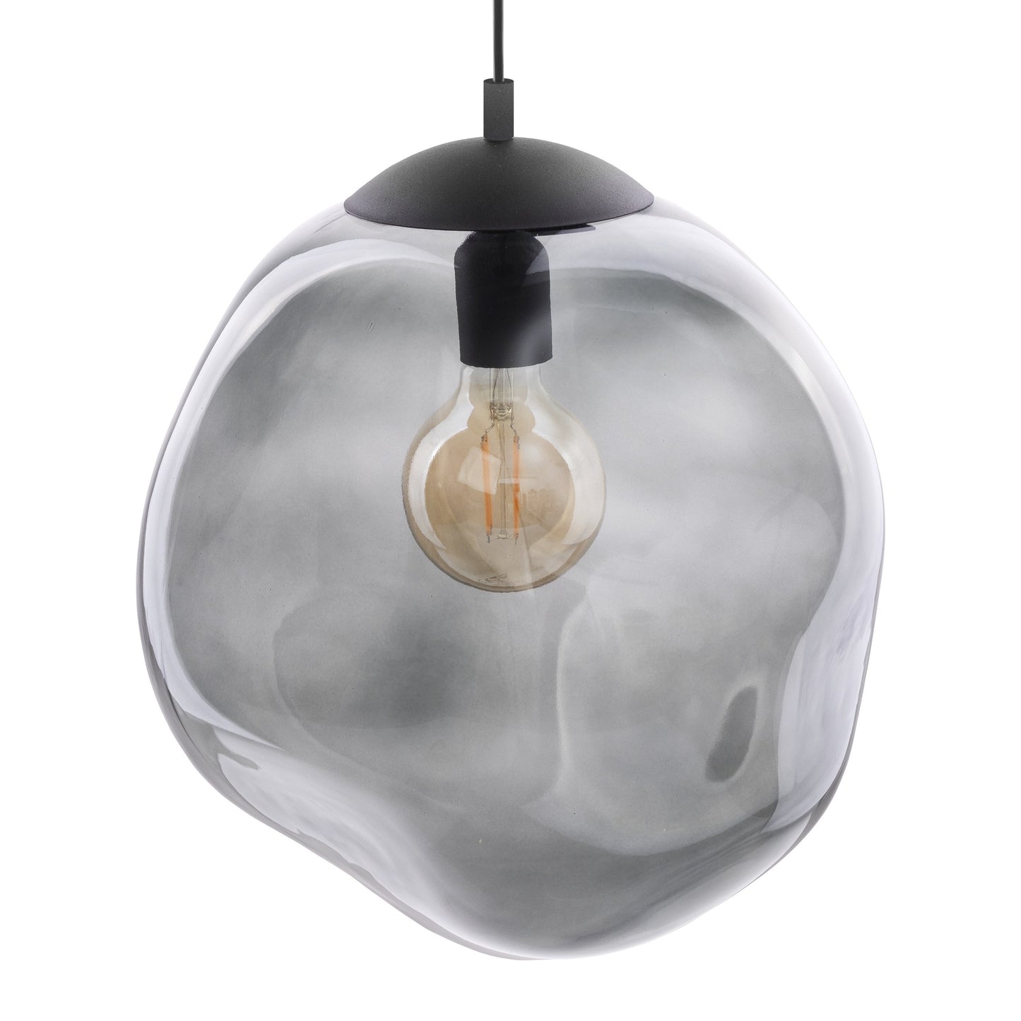 Grande suspension en verre graphite SOL