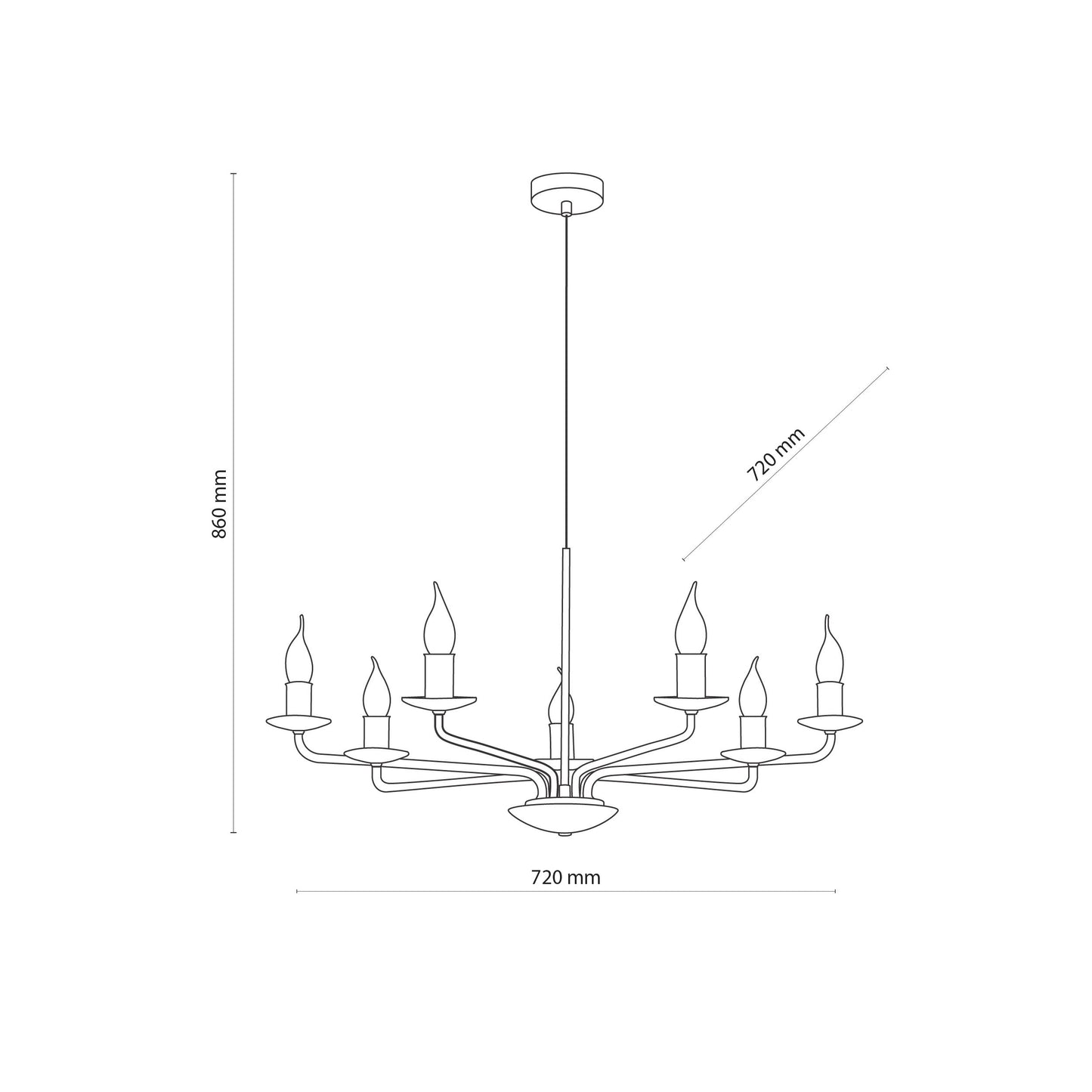 Suspension bougie vintage noire LIMAL