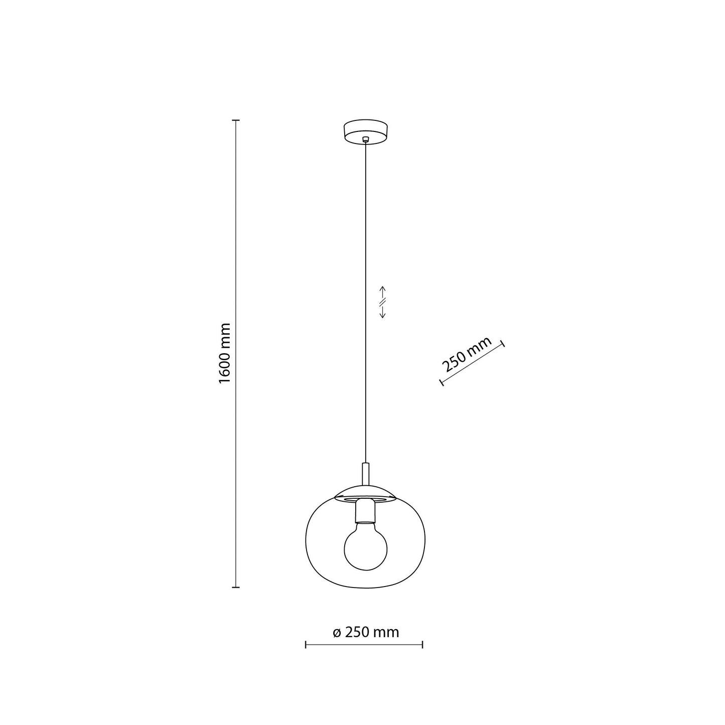 Suspension scandinave en verre topaze VIBE