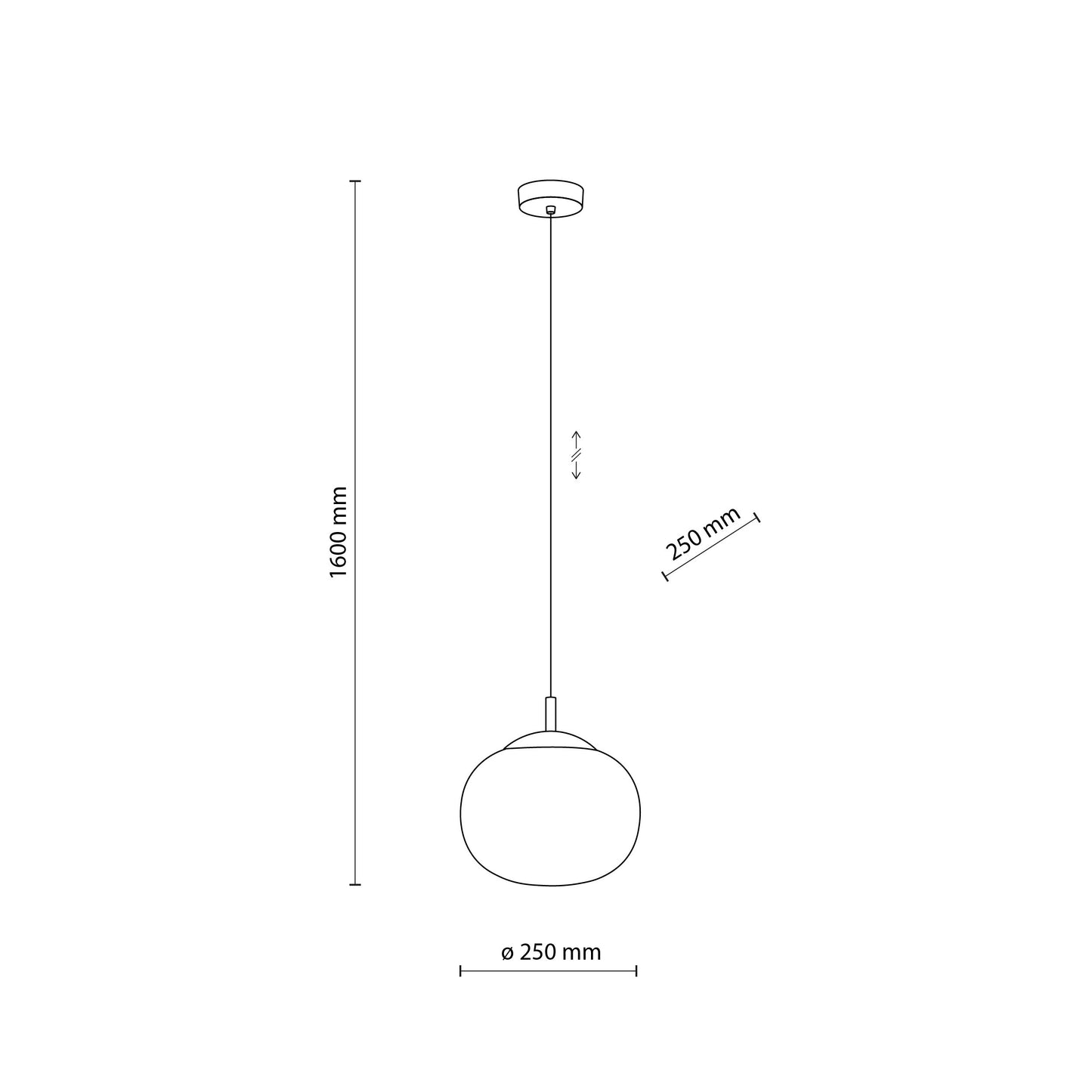 Suspension scandinave en verre blanc VIBE