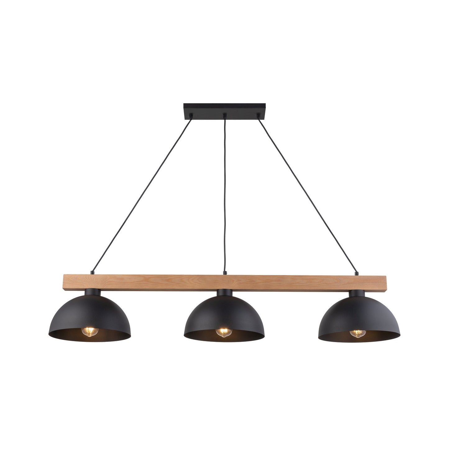 OSLO black 3-light pendant shown from an angle