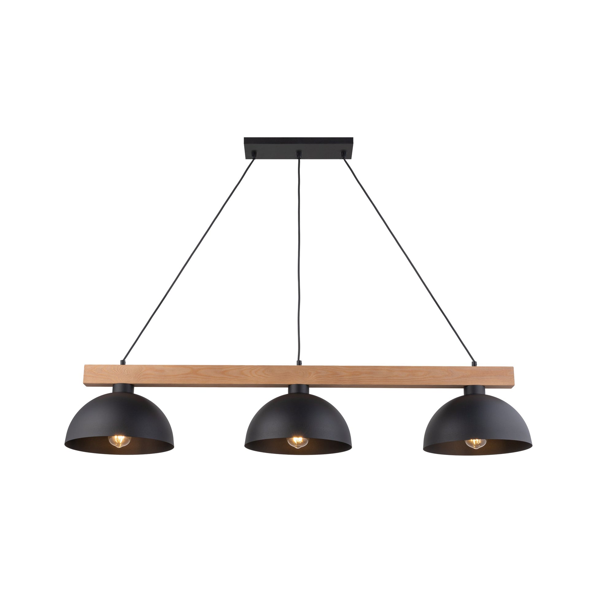 OSLO black 3-light pendant shown from an angle