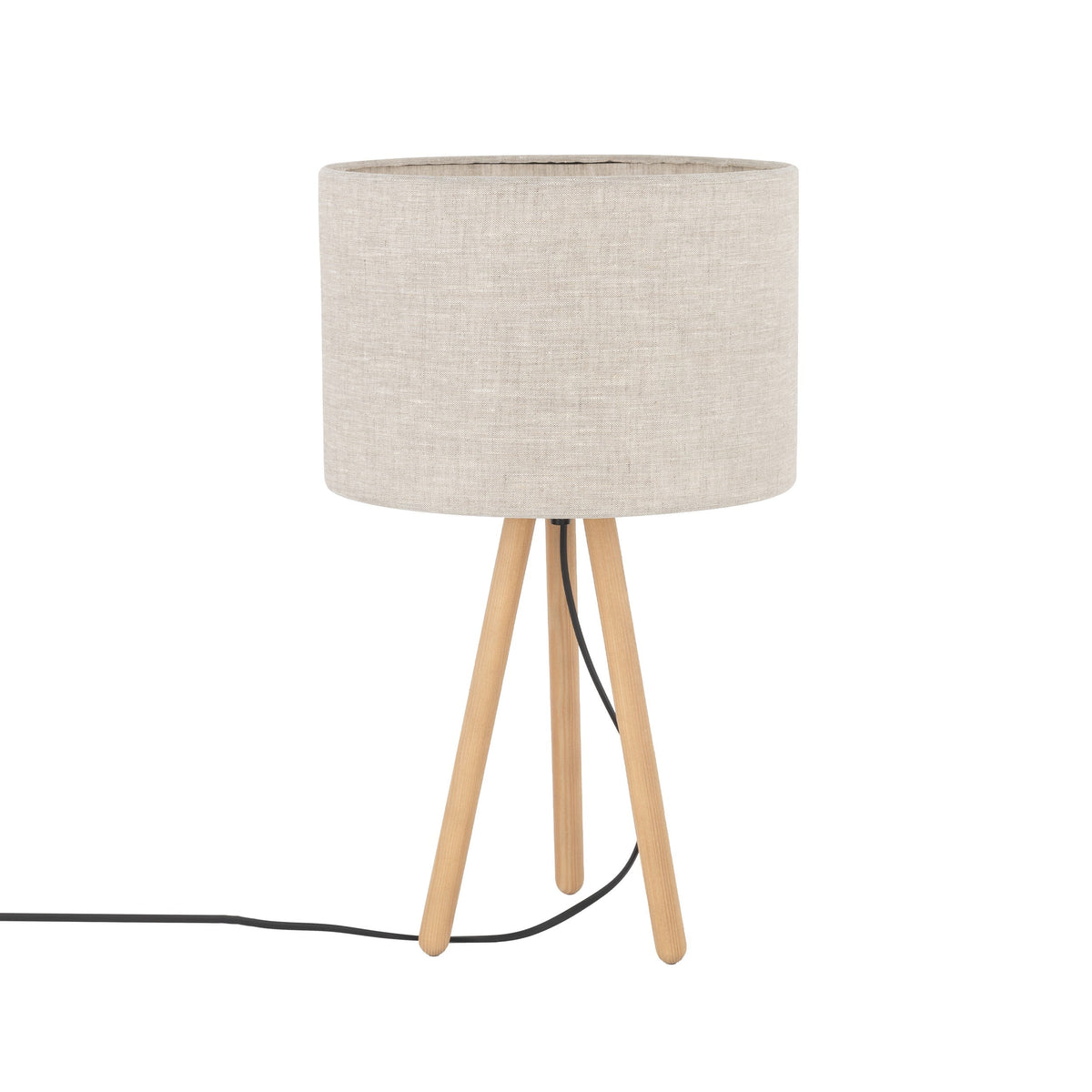 TOKYO tripod table lamp shown from the side, showing the three wooden legs